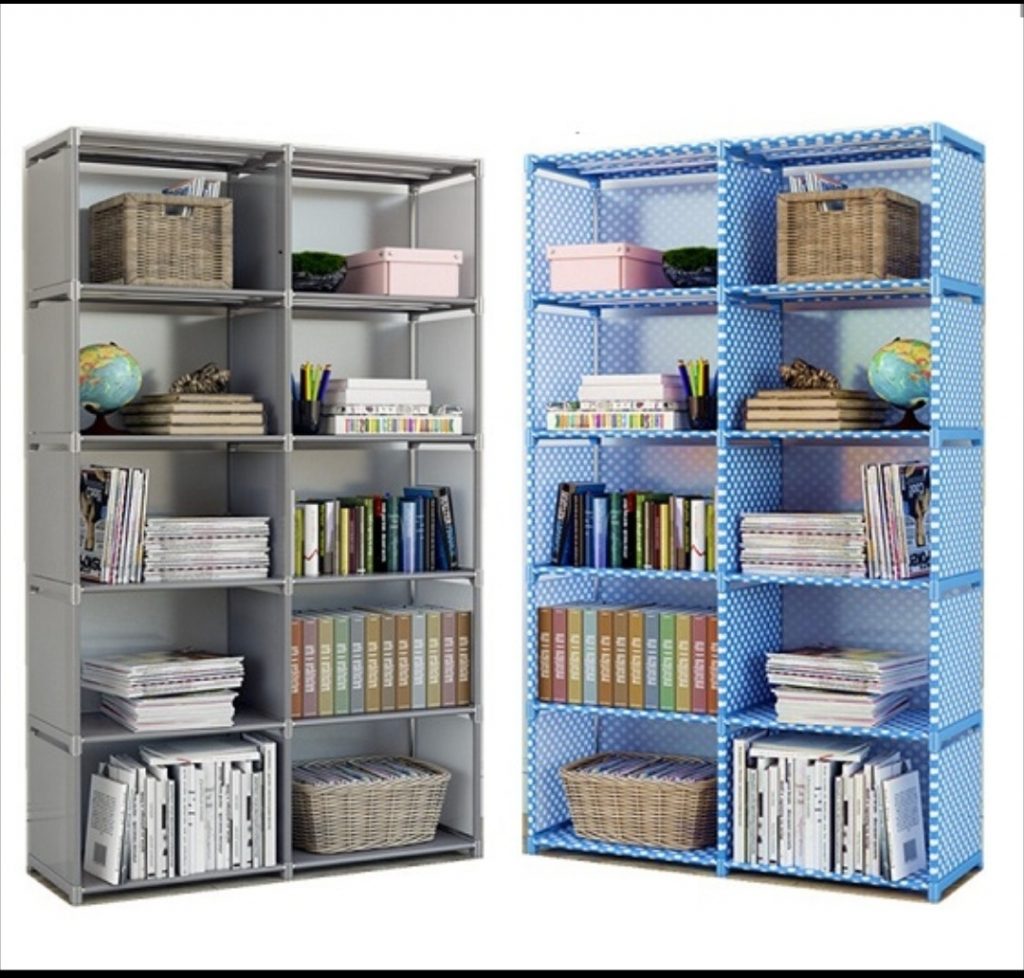 Books rack and shelf 10 cubes for storage with powder coating frame